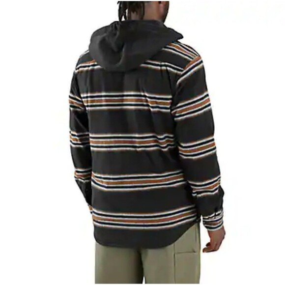 Carhartt Mens Rugged Flex Flannel Fleece Lined Hooded Shirt Jacket 2XL TALL - Picture 2 of 10